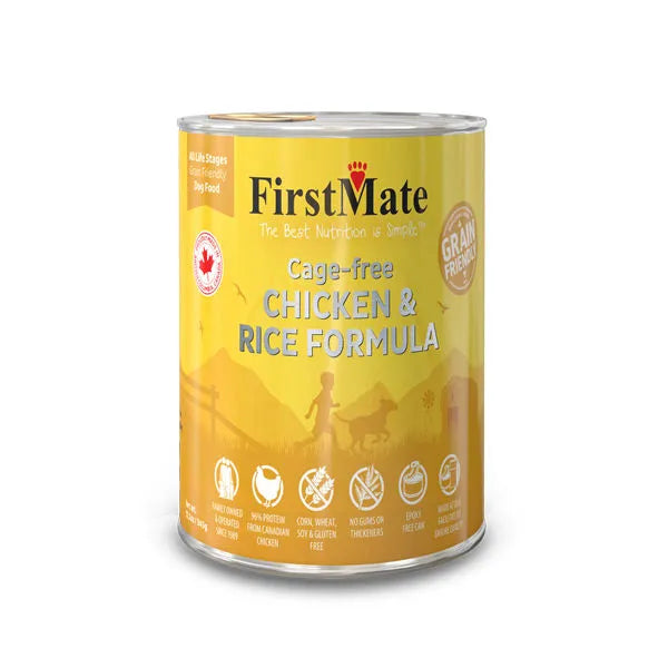 Firstmate Cage-Free Chicken and Rice Dog Wet Food 12.2oz - 12 count