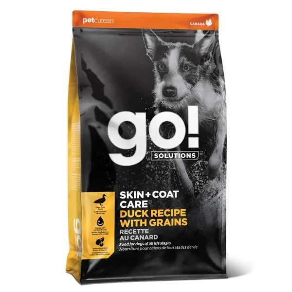 Go! Solutions Skin and Coat Care Duck with Grains Dry Dog Food bag