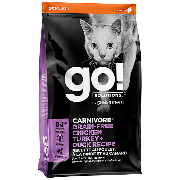 GO! Grain Free Carnivore Chicken Turkey & Duck Dry Cat Food