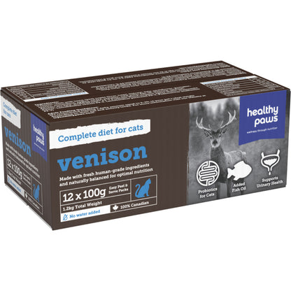 Healthy Paws Frozen Complete Dinner Venison for Cats 1.2kg