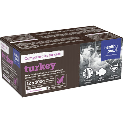 Healthy Paws Frozen Complete Dinner Turkey for Cats 1.2kg