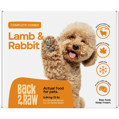 Back2Raw Frozen Complete Lamb/Rabbit Blend 12LB