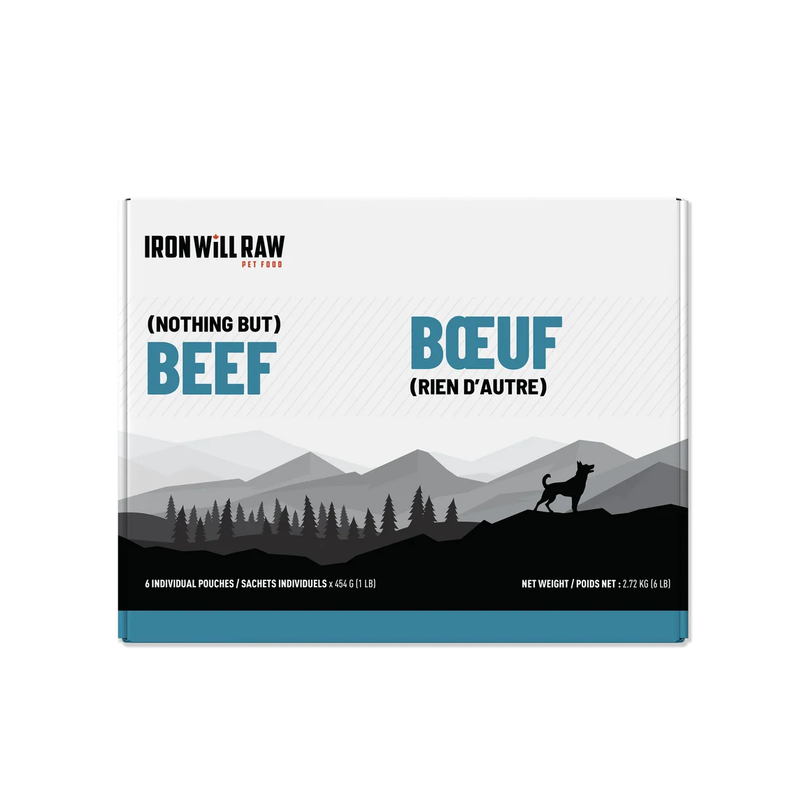 Iron Will Raw Basic Beef Single Protein, 6 x 1lb