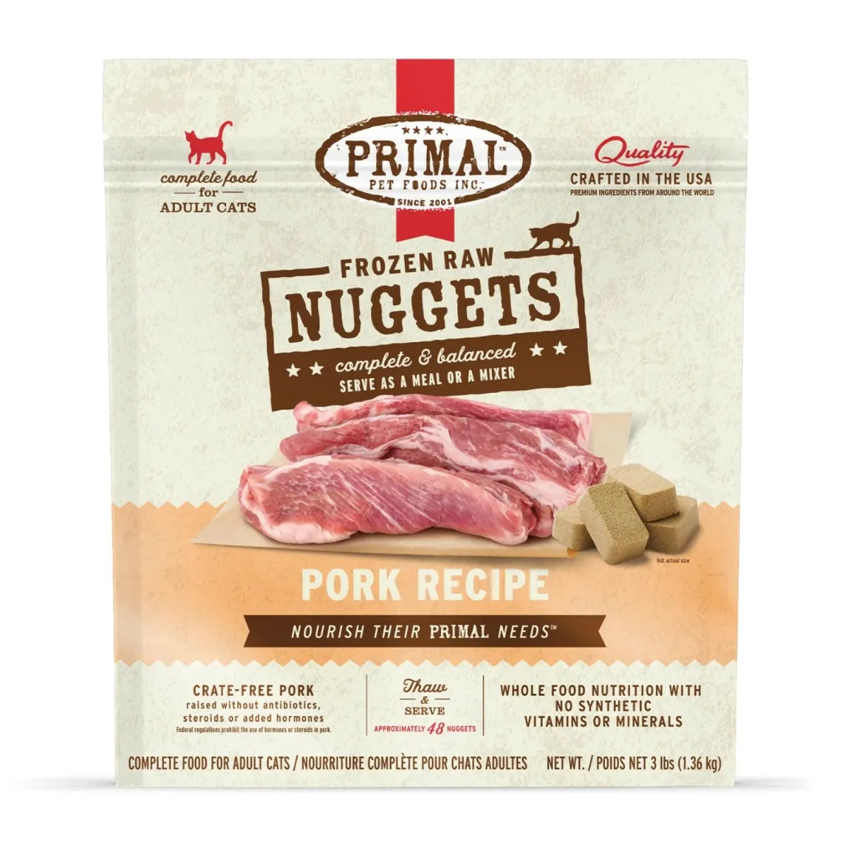 Primal Raw Nuggets Pork 3lb