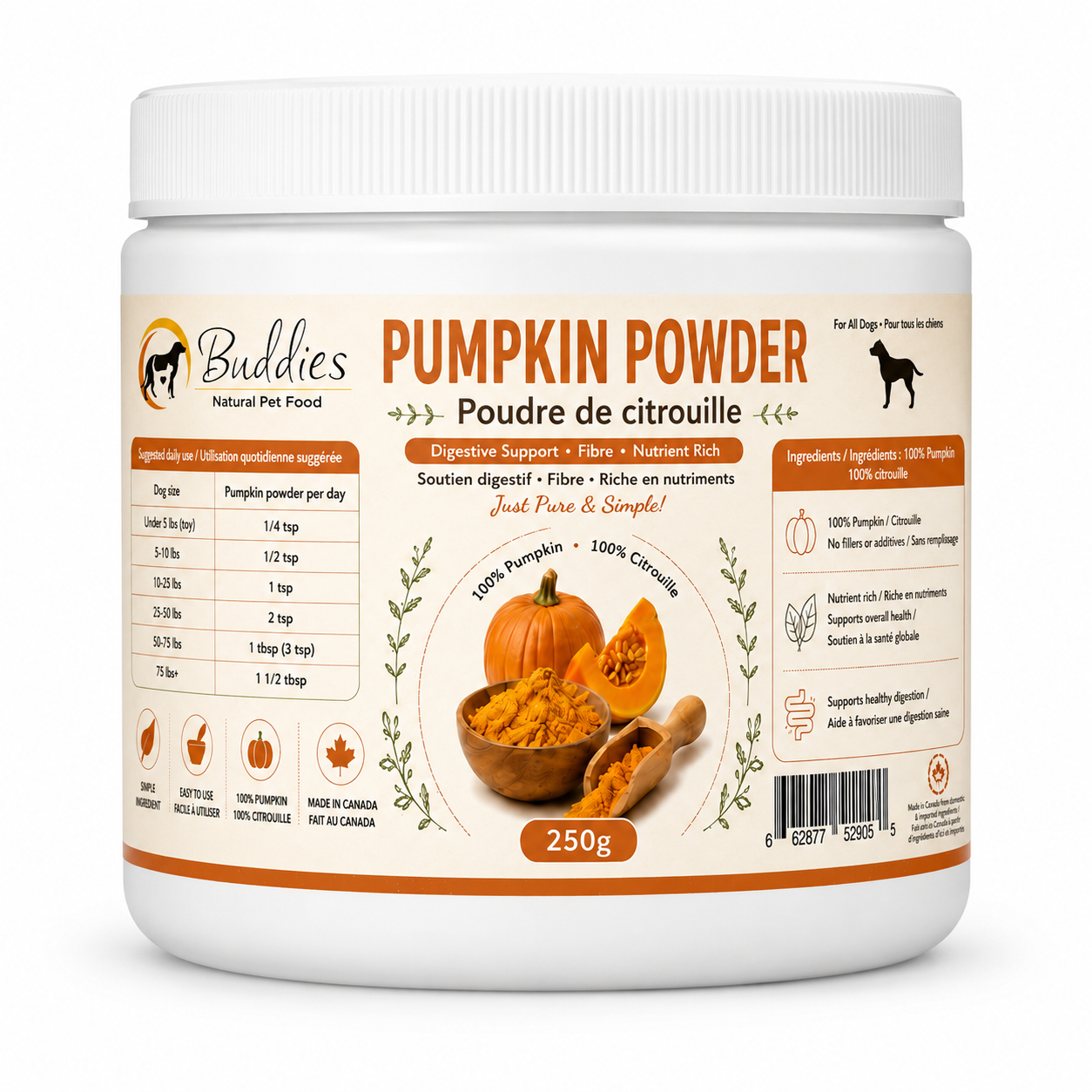 Buddies Organic Pumpkin Powder