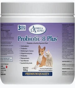 Omega Alpha Probiotic 8 Plus Supplement for Cats & Dogs