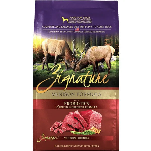 Zignature Venison Limited Ingredient Formula Grain-Free Dry Dog Food bag