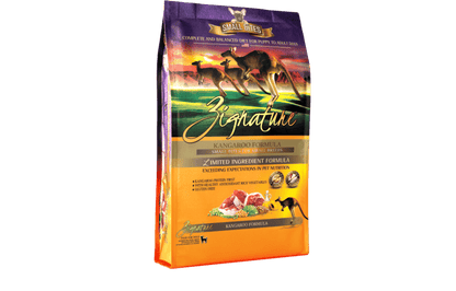 Zignature Small Bites Kangaroo Formula Dry Dog Food bag