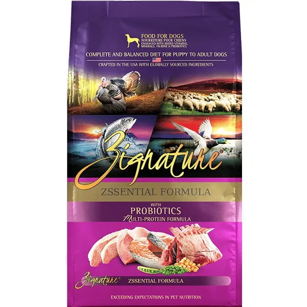 Zignature Zssential Limited Ingredient Formula Grain-Free Dry Dog Food bag